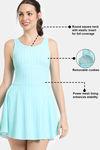 Zelocity Elastane Blended Slip-On Swimdress with Removable Pads - Aruba Blue — thumbnail 7